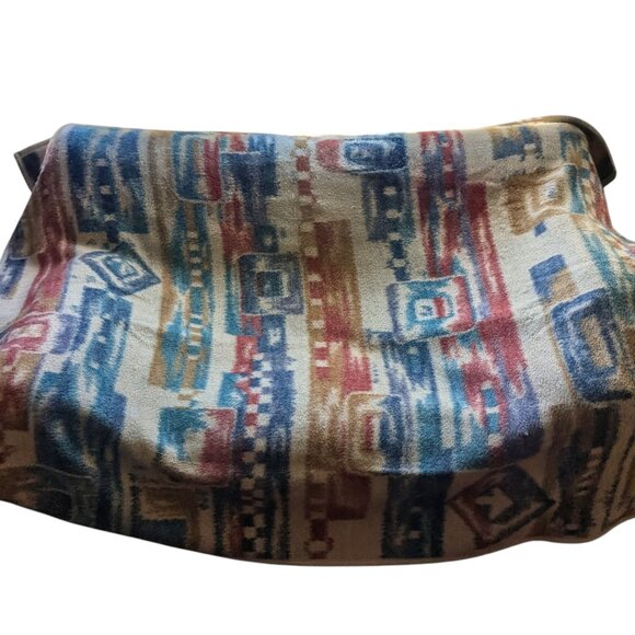 Biederlack Southwestern Style Blanket Reversible Fleece Native Inspired Abstract - Picture 7 of 9